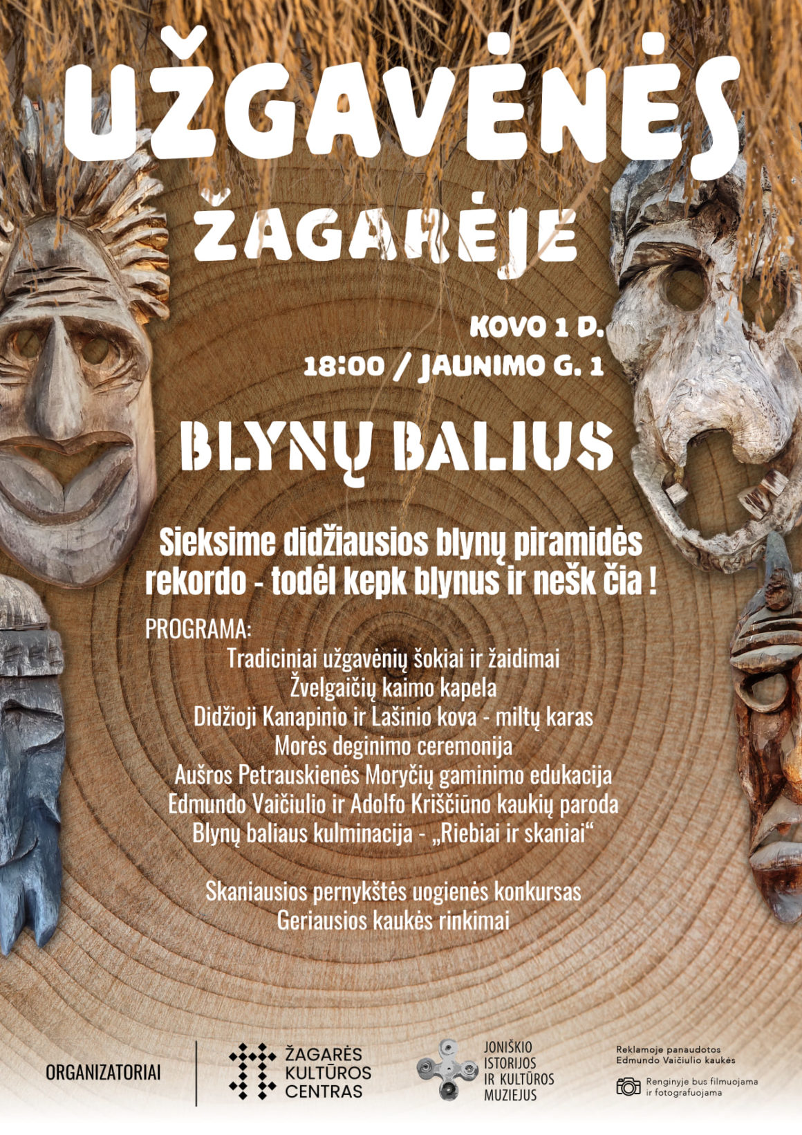 Užgavėnės Žagarėje BLYNŲ BALIUS