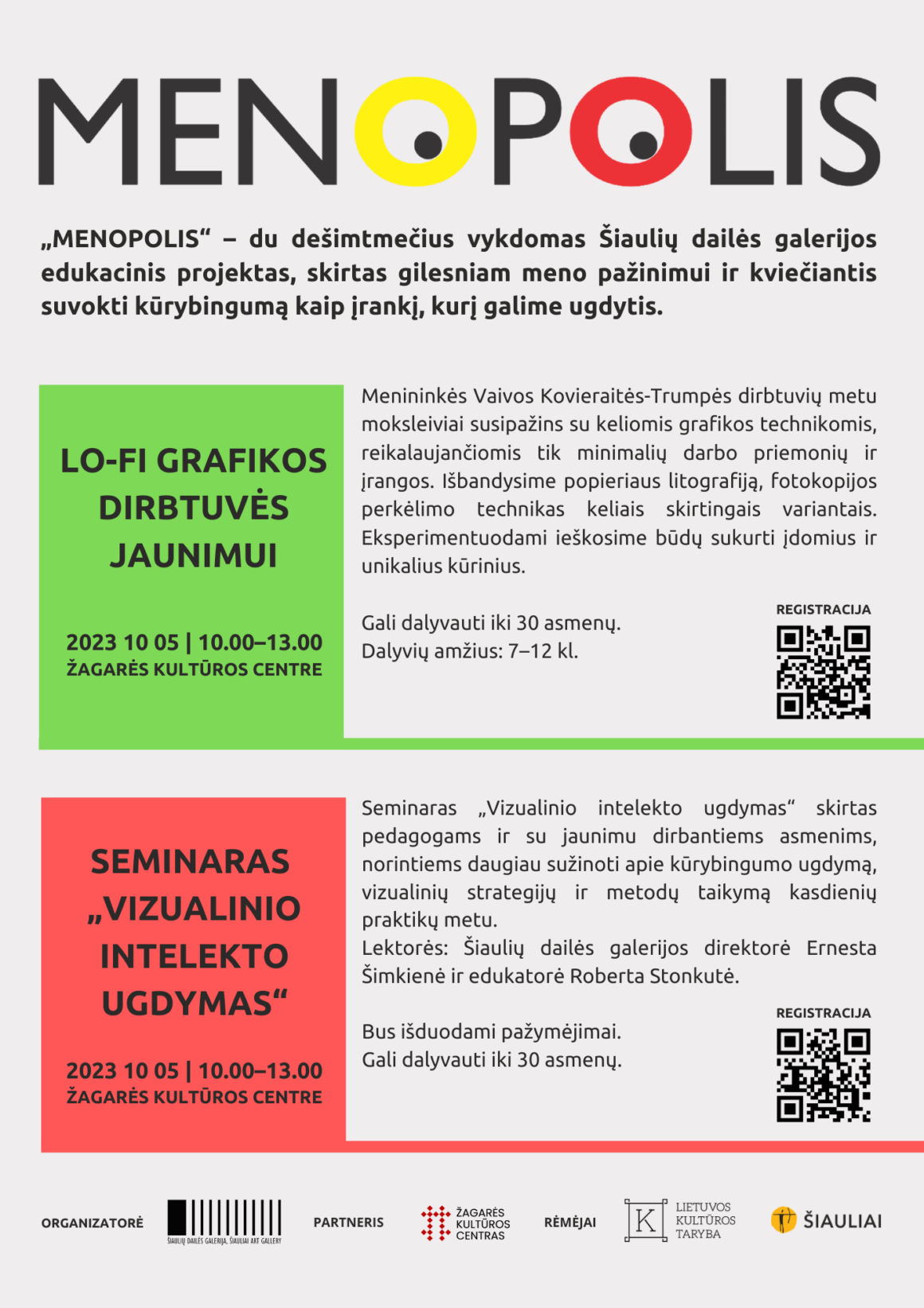 EDUKACINIS PROJEKTAS „MENOPOLIS“