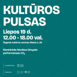 PROJEKTO „ŽALIOS JUNGTYS“ ĮKVĖPIMAS – MENININKĖS MONIKOS DIRSYTĖS PERFORMANSAS KULTŪROS PULSO RITMU